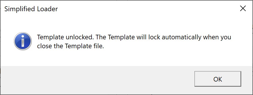 Confirm Unlock - Simplified Loader Excel for Oracle Fusion Cloud ERP